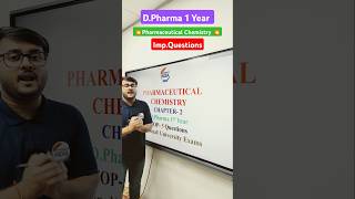 Pharmaceutical Chemistry Imp Question DPharm 1 Year dpharma bteup pharmacyindialive [upl. by Tigram855]