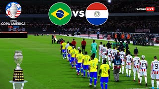 Brazil vs Paraguay  Copa America 2024 USA Group D  Full Match All Goals  Realistic PES Gameplay [upl. by Aihsatal613]