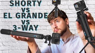 GoPro Shorty vs El Grande vs 3Way  Best GoPro Accessories [upl. by Jacquie]