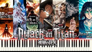 Attack on Titan All Openings 17 Piano Cover FREE MIDI [upl. by Neeloc378]