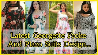 New Georgette Froke And Palazzo Design  New Trendy Georgette Suits Design Ideas for Girls [upl. by Natasha]