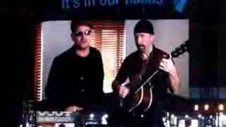 Bono and The Edge sing Happy Birthday to Nelson Mandela [upl. by Ateloiv178]