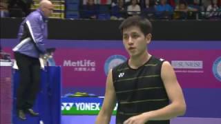 Yonex Sunrise Hong Kong Open 2016  Badminton QF M3MS  Jan O Jorgensen vs Wong Wing Ki Vincent [upl. by Ahsauqal]