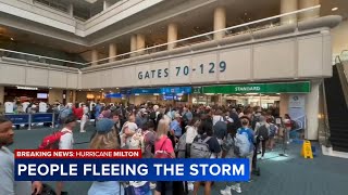 Evacuees travelers arrive in Chicago as Hurricane Milton approaches [upl. by Salem]