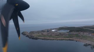 Landing in St Pierre SaintPierre et Miquelon  Air SaintPierre ATR 42600 [upl. by Delsman]