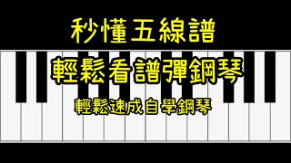 秒懂五線譜｜從此看譜彈鋼琴｜自學鋼琴 [upl. by Annaiuq]