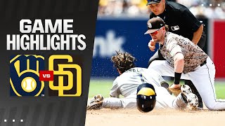 Brewers vs Padres Game Highlights 62324  MLB Highlights [upl. by Neeloj766]