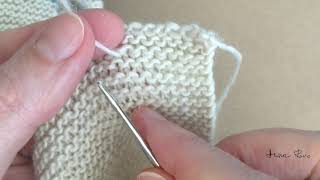 Garter stitch  how to neatly WEAVE IN yarn ENDS [upl. by Prager]