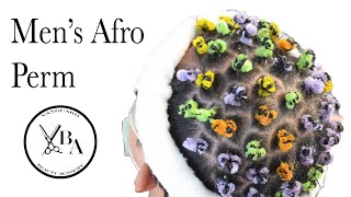 How to do Afro Perm  How to do Mens Perm [upl. by Amilah746]