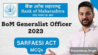 Bank of Maharashtra Generalist officer 2023 SARFAESI Act [upl. by Persons371]