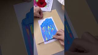 Fun and interesting rainbow scratch painting Just add some paint and scratch it to create a bea [upl. by Naynek]