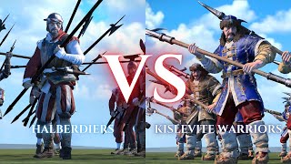 WARHAMMER III Total War  Halberdiers VS Kislevite Warriors [upl. by Erasaec]