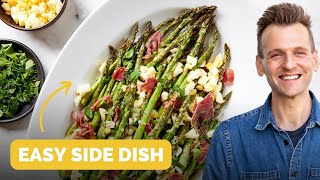 Roasted Asparagus with Lemon Vinaigrette  EASY Easter side dish to make this year [upl. by Etteb]