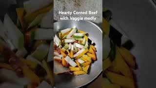 Hearty Corned Beef and Veggie Medly cooking food [upl. by Lledualc]