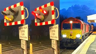 Class 66 quotDr Synquot Railtour at Appledore Level Crossing Kent [upl. by Chao]