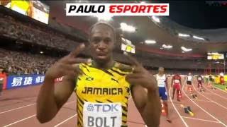 Usain Bolt beats Justin Gatlin 200m Final IAAF WC Beijing 2015 [upl. by Tychonn74]