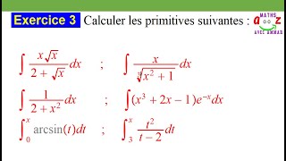 Exercice corrigé Calcul de primitives calcul dintégrales [upl. by Kirad826]