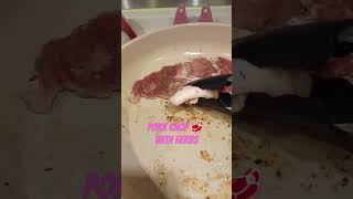 Pork chop inherbs food plslikeshareandsubscribe thanksyouforwatching [upl. by Alena]