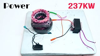 Self Starting Running Free Energy 237 KW Generator 240v LightMagnetfan copper coil  ASR MAKER [upl. by Iow]