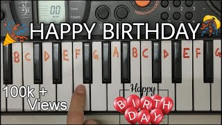 Happy birthday easy piano tutorial [upl. by Arlie]