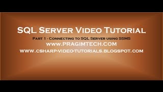 Connecting to SQL Server using SSMS  Part 1 [upl. by Ahsilam711]