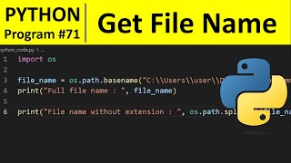 Python Program 71  Get the File Name From the File Path in Python [upl. by Anhpad747]