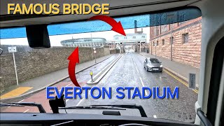 Driving a HGV past Evertons Bramley Moore Dock stadium and some Liverpool dock road history [upl. by Orenid]