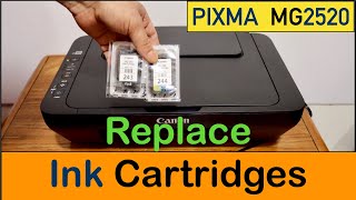 Canon PIXMA MG2520 Ink Cartridge replacement [upl. by Llejk371]