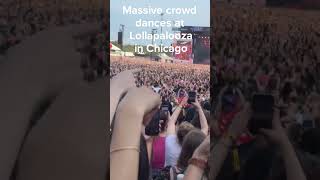 Massive crowd dances at Lollapalooza in Chicago [upl. by Naeloj]