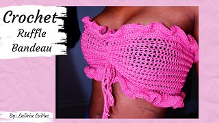 Crochet Ruffle Bandeau Tutorial  Written Pattern [upl. by Acquah]