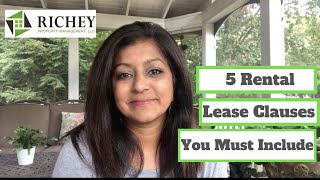 Landlord Tenant Lease Agreement Essentials  5 KEY LEASE CLAUSES You must Include [upl. by Teeter400]