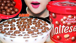 ASMR MALTESERS CHOCOLATE BALLS WITH MILK 몰티져스 우유에 말아먹기 EATING SOUNDS MUKBANG  NO TALKING [upl. by Sukramed867]