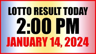 Lotto Result Today 2pm January 14 2024 Swertres Ez2 Pcso [upl. by Tacklind781]