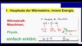 1 Hauptsatz der Thermodynamik innere Energie Wärmekraftmaschinen [upl. by Solis]