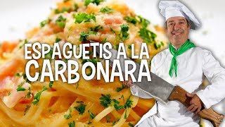 ✅ Espaguetis a la Carbonara receta original 🍝 [upl. by Arten]