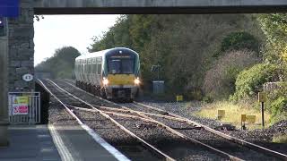 Irish rail 22000 class ICR passing through Sallins and Naas train station [upl. by Esertap]