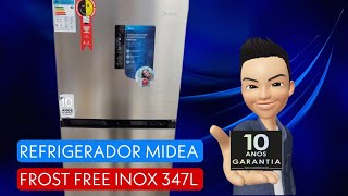 REFRIGERADOR MIDEA 347 LITROS FROST FREE MDRT468MTA041 COM SMART SENSOR INOX  ECONÔMICO [upl. by Bobette]