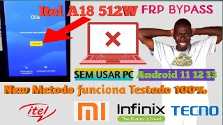 Itel A18 A512W Remover Conta Google Frp Bypass 2024🙏 [upl. by Roberts]