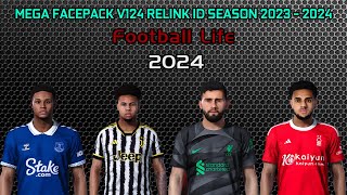 MEGA FACEPACK V124 RELINK ID SEASON 2023  2024  FOOTBALL LIFE 2024  SIDER amp CPK VERSION [upl. by Penman682]