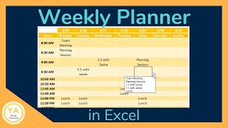 How to Make a Weekly Schedule in Excel  Tutorial [upl. by Retloc478]