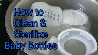 How to clean and sterilize baby feeding bottles boiling method of sterilization [upl. by Allimaj]