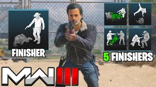 MW3  Rick Grimes Battlepass 5 Finishers Voice Lines [upl. by Ynnus546]