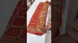 Premium handwork bandhej saree pure dola silk fabric shorts shortsfeed shortvideo [upl. by Enawd]