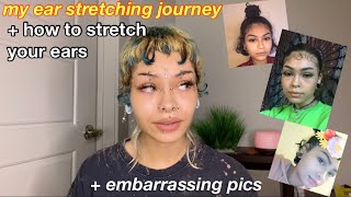 my ear stretching journey  how to stretch your ears 18g1inch [upl. by Aria]