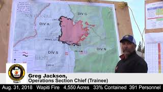 Wapiti Fire Operational Briefing for Aug 31 [upl. by Simonette]