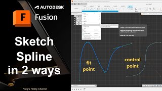 Autodesk Fusion 360 07 Sketch Splines in 2 Ways smooth curved lines [upl. by Matthaeus765]