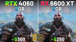 RTX 4060 vs RX 6600 XT  Test in 8 Games  1080p vs 1440p [upl. by Crooks]