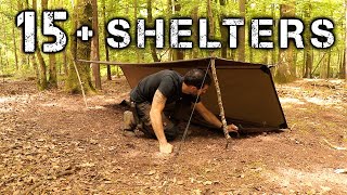 15 Shelters with a Tarp  Camping amp Bushcraft [upl. by Steen]