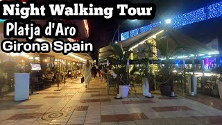 Night Walking Tour  Shopping Street  Platja dAro Girona Spain [upl. by Namyw185]