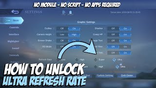 How to Unlock Ultra Refresh RateGraphics in Mobile Legends Permanent  MLBB Tutorial [upl. by Charis236]